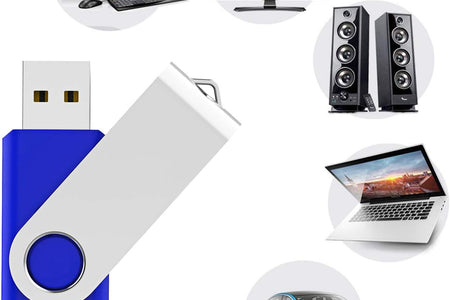 10 Pack 64GB USB 2.0 Flash Drive Thumb Drive, Blue