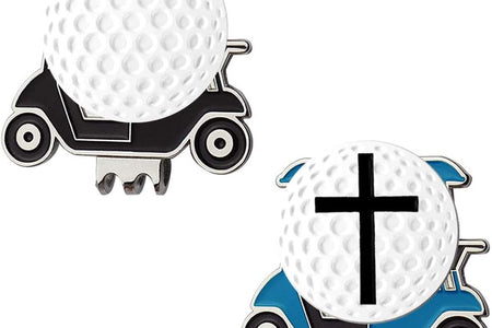 Golf Cart Hat Clip, Assorted Pattern Golf Ball Markers 24.4Mm,Nice Golf Gift for Women Men,Pack of 2