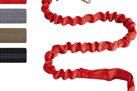 Dog Leash Large Dogs, Heavy Duty Dog Leash Bungee, No Pull Dog Leash for Shock Absorption, Red Dog Training Leashes for Medium Large Breed Dogs 6FT, 2 Padded Handles