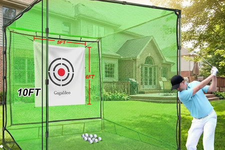Golf Cage Net,Golf Cage Netting,Golf Hitting Cage,Golf Nets for Backyard Driving, Heavy Duty Golf Cage Net,High Impact Golf Net System with Target(Size Optional)