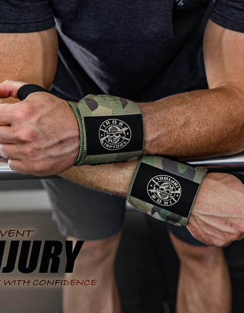 Load image into Gallery viewer, Weightlifting Wrist Wraps - 24" Extra Stiff Heavy Duty, Wrist Support for Gym Workouts, Crossfit, Weights, Powerlifting, Fitness, Exercise, Olympic Lifts, Bench Press
