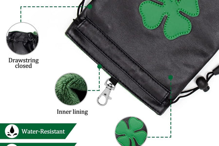 Golf Valuables Pouch,Golf Pouch Bag with Drawstrings Golf Tee Bag Pouch Leather Golf Tee Pouch Golf Ball Bag for Men Women