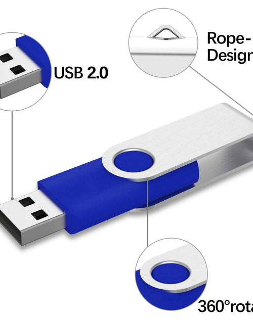Load image into Gallery viewer, 10 Pack 64GB USB 2.0 Flash Drive Thumb Drive, Blue
