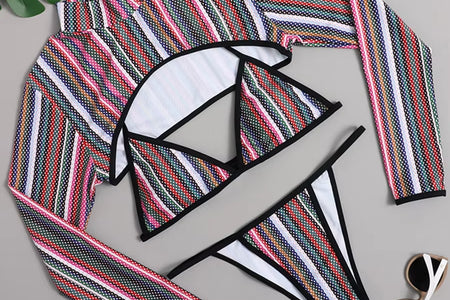 2025 Long Sleeve Neon Green Leopard Bikini Women Swimsuit Bikini Set Sexy Swimwear Female Brazilian Bathing Suit Swim Beach Wear