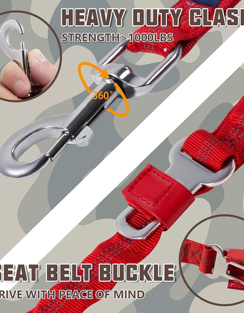 Load image into Gallery viewer, Dog Leash Large Dogs, Heavy Duty Dog Leash Bungee, No Pull Dog Leash for Shock Absorption, Red Dog Training Leashes for Medium Large Breed Dogs 6FT, 2 Padded Handles
