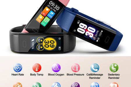 Fitness Tracker with Step Counter/Calories/Stopwatch, Activity Tracker with Heart Rate Monitor, IP68, Health Tracker with Sleep Tracker, Smartwatch, Pedometer Watch for Women Men Kids