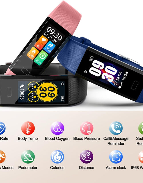 Load image into Gallery viewer, Fitness Tracker with Step Counter/Calories/Stopwatch, Activity Tracker with Heart Rate Monitor, IP68, Health Tracker with Sleep Tracker, Smartwatch, Pedometer Watch for Women Men Kids
