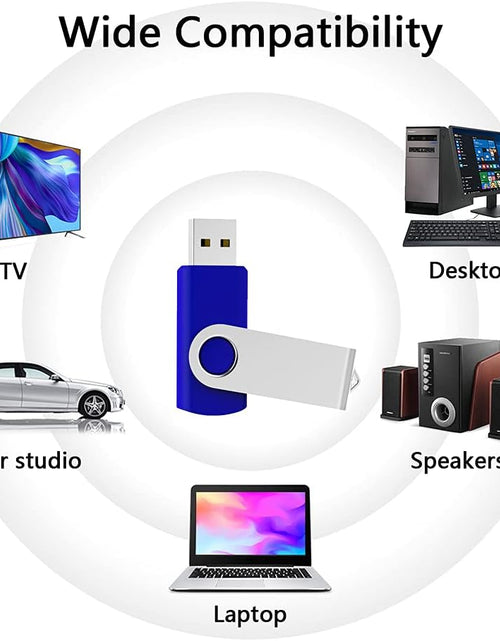Load image into Gallery viewer, 10 Pack 64GB USB 2.0 Flash Drive Thumb Drive, Blue

