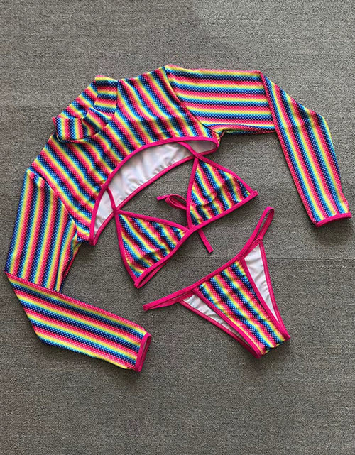 Load image into Gallery viewer, 2025 Long Sleeve Neon Green Leopard Bikini Women Swimsuit Bikini Set Sexy Swimwear Female Brazilian Bathing Suit Swim Beach Wear
