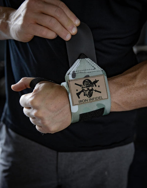 Load image into Gallery viewer, Weightlifting Wrist Wraps - 24" Extra Stiff Heavy Duty, Wrist Support for Gym Workouts, Crossfit, Weights, Powerlifting, Fitness, Exercise, Olympic Lifts, Bench Press
