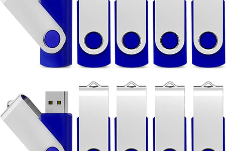 10 Pack 64GB USB 2.0 Flash Drive Thumb Drive, Blue