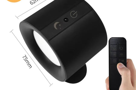 Led Double Head Wall Lamp Touch Control Remote 360 Rotatable USB Recharge 3Colors Wall Lights Wireless Night Lights for Bedroom