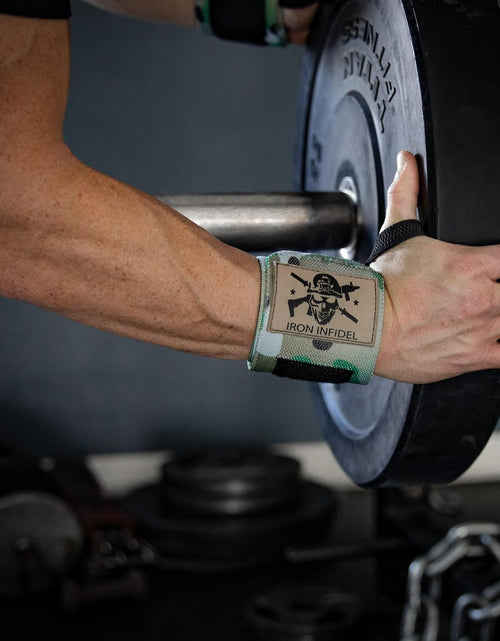 Load image into Gallery viewer, Weightlifting Wrist Wraps - 24" Extra Stiff Heavy Duty, Wrist Support for Gym Workouts, Crossfit, Weights, Powerlifting, Fitness, Exercise, Olympic Lifts, Bench Press
