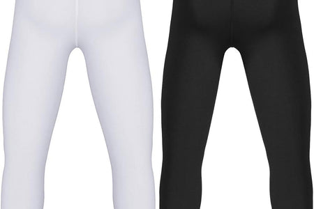 Youth Boys Compression Pants 3/4 Basketball Tights Sports Capris Leggings